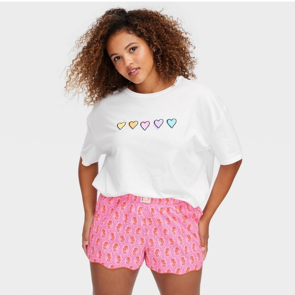 Roller Rabbit Pink Orange Seahorse Print Shorts